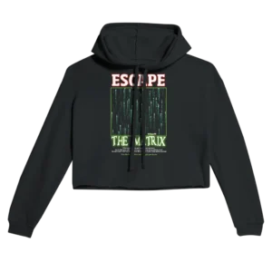 Escape the Matrix Womens Cropped Hoodie